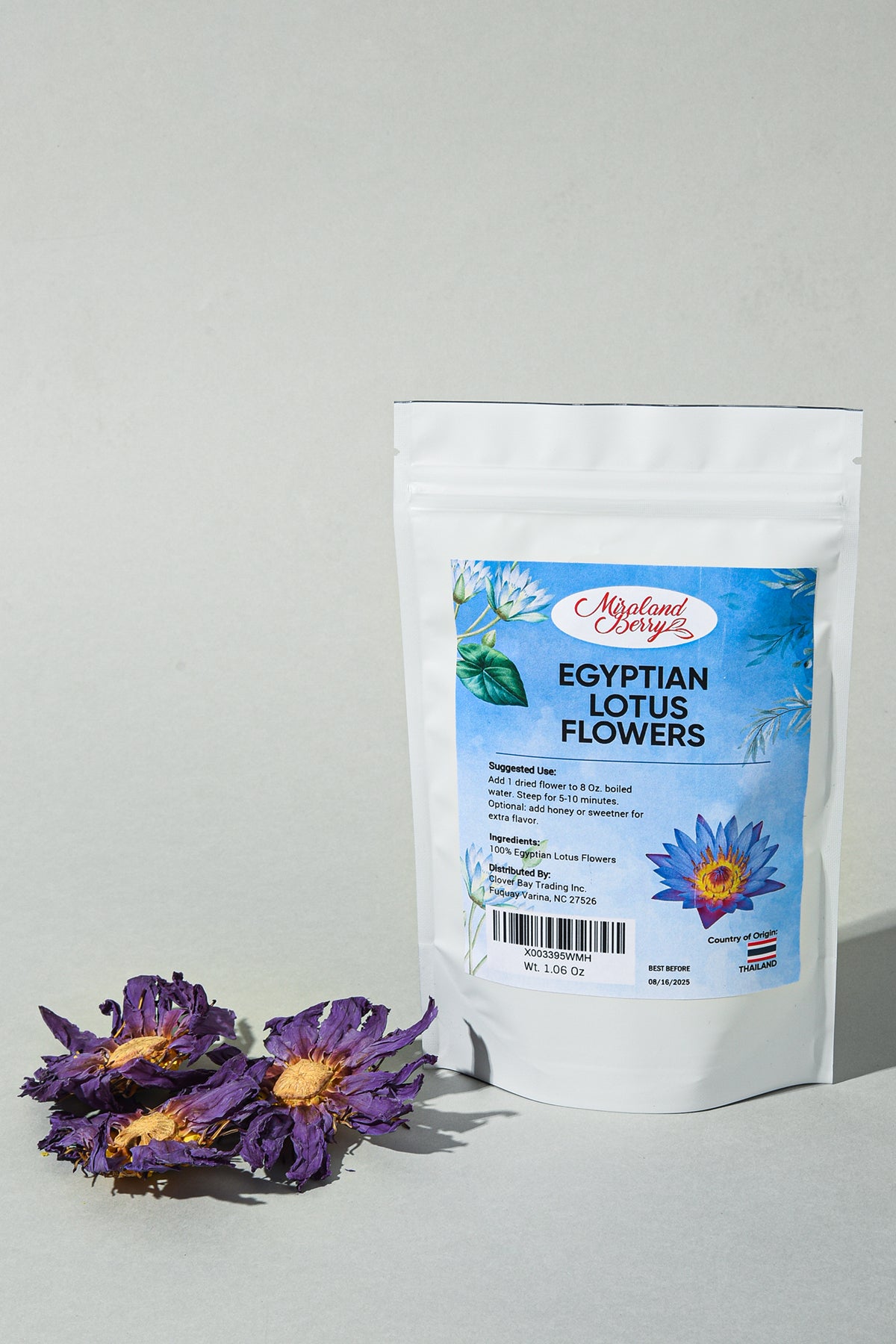 Egyptian Blue Lotus Flower Tea, Sacred Lotus Tea, 1.06 Oz, Whole Flowers