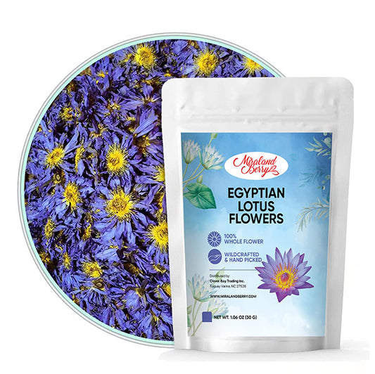Egyptian Blue Lotus Flower Tea, Sacred Lotus Tea, 1.06 Oz, Whole Flowers
